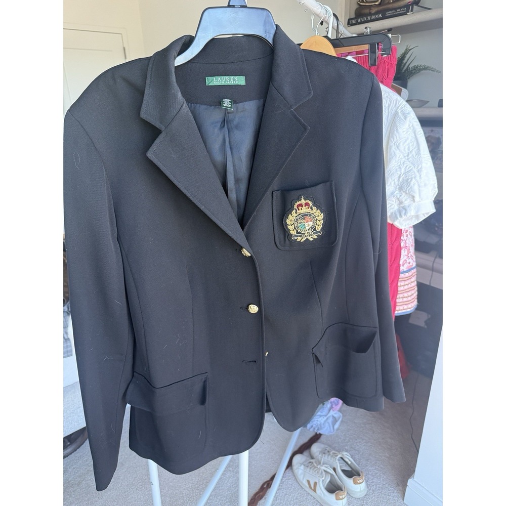 Vintage Lauren Ralph Lauren Womens Crest Blazer Jacket Equestrian Wool 18W - Picture 11 of 11